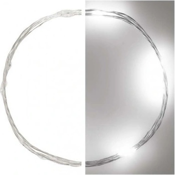 EMOS Lighting D3AC06 LED vianočná nano reťaz strieborná 0,9 m 2x AA vnútorná studená biela časovač