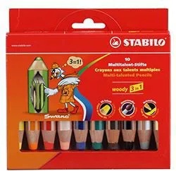 STABILO Цветни моливи Woody 10 цвята