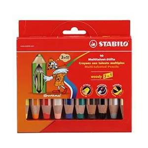 STABILO Цветни моливи Woody 10 цвята