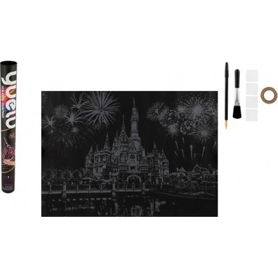 Škrabací obrázok farebný Disneyland 75x52cm v tube 6x54cm
