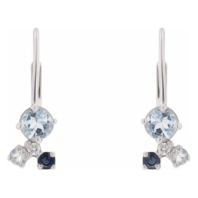 Eppi Visiace cluster náušnice s akvamarínom, zafírom, mesačným kameňom a diamantom Kerrie E43684