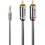 Lindy Кабел Lindy LNY-35336, от 3.5mm жак(м) към 2x RCA чинч(m), 5m, сив (LNY-35336)