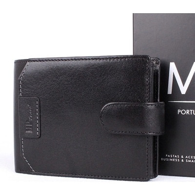 Luxusní hladká kožená peněženka Marta Ponti no. B640R + RFID černá