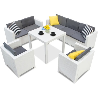 BICA Комплект техноратанови мебели Colorado Dallas Apetito 7 бял Bica (BCDCOL7BL)