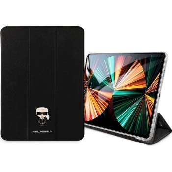 KARL LAGERFELD Saffiano Karl Metal Logo Folio Case - дизайнерски кожен кейс с поставка за iPad Pro 11 (2021), iPad Pro 11 (2020), iPad Pro 11 (2018) (черен)