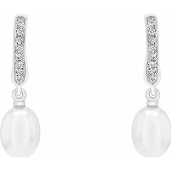 Eppi náušnice s perlami a diamantmi Lucretia E31108