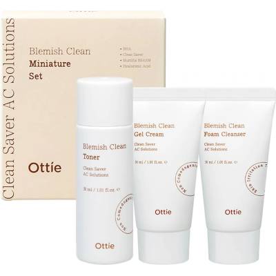 Ottie Blemish Clean Комплект - Измивна пяна, Тонер и Гел-крем, 3 х 30 ml
