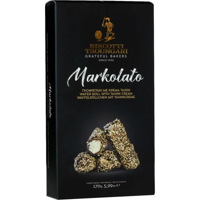 Biscotti Tsoungari Marcolato Chrumkavé rolky plnené krémom-tahini 170 g