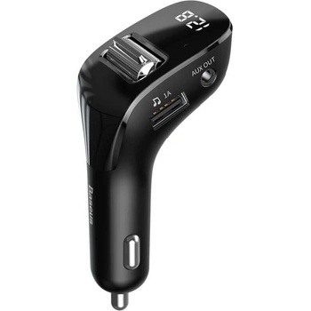 Baseus Streamer F40 Bluetooth FM Transmitter - блутут FM трансмитер с AUX и зарядно за кола за мобилни устройства (черен)