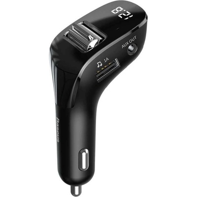 Baseus Streamer F40 Bluetooth FM Transmitter - блутут FM трансмитер с AUX и зарядно за кола за мобилни устройства (черен)