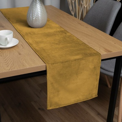Biante Sametový běhoun Velvet Premium SVP-009 Hořčicový 35x180 cm
