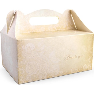 PartyDeco.pl Krabička na dort "Thank You" ZLATÁ