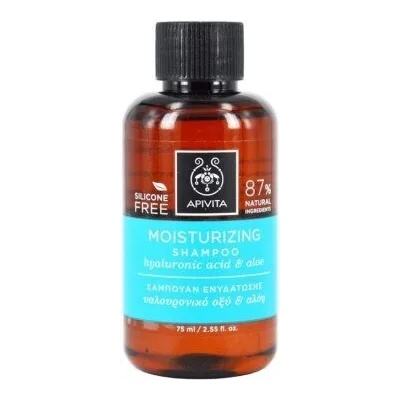 APIVITA Овлажняващ шампоан с Алое и хиалуронова киселина , Apivita Moisturizing Shampoo with Hyaluronic Acid & Aloe 75ml Travel Size
