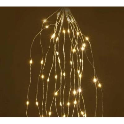 Světelný řetěz ze stříbrného drátu svazky 40 LED, teplá bílá, 8 x 45 cm - 2790173