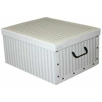 Compactor Skladacia úložná krabica - kartón box Anton 50 x 40 x 25 cm, biela / sivá