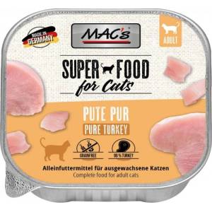 MAC's Mac’s Cat Adult GRAIN FREE, пастет за пораснали котки, БЕЗ ЗЪРНО, с чисто пуешко месо, 85 гр - Германия - 502VE