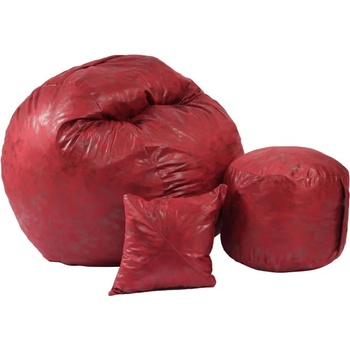 Image 1 of Pufrelax Комплект, Барбарон с табуретка за крака и декоративна възглавница, 500л. Matusalem, Cranberry, Перящ се калъф, Подходящ за деца, Пълнеж с микс от мемори пяна и дунапрен, Гама Premium