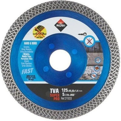 RUBI Диамантен диск за сухо рязане на порцелан и твърди материали Ф125х22, 23х1, 4 мм. RUBI Turbo Viper TVA SuperPro (31933)
