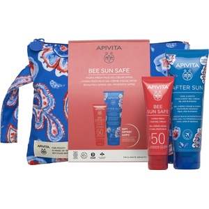 APIVITA Bee Sun Safe Подаръчен комплект с хидратиращ гел-крем, SPF50, с несесер, 2 части (Лимитирано)