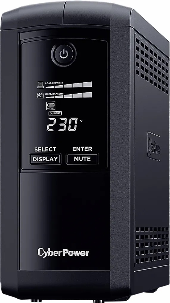 CyberPower Енергоспестяващ UPS с AVR и LCD дисплей, 1000VA/550W, 4x Schukо (VP1000ELCD)