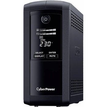 CyberPower Енергоспестяващ UPS с AVR и LCD дисплей, 1000VA/550W, 4x Schukо (VP1000ELCD)