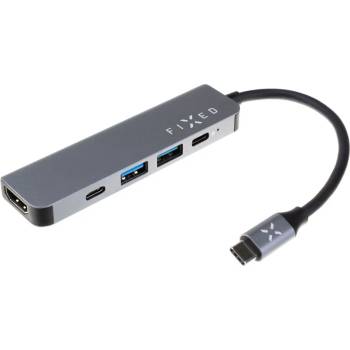 FIXED USB-C 5-в-1 HUB, 2 x USB 3.2 , 1 x 4K HDMI, 1 x USB-C с поддръжка на Power Delivery и 1 x USB-C 3.2 Gen1 FIXHU-MN-GR (FIXHU-MN-GR)
