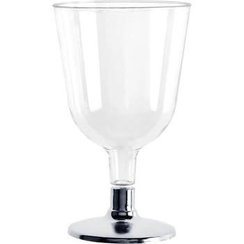 Santex Plastové poháre na víno strieborné 150ml