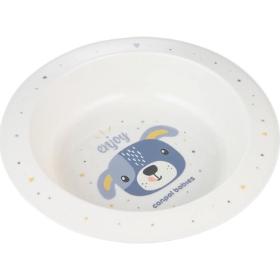 Canpol babies Plastová miska 270 ml Modro šedá s pejskem