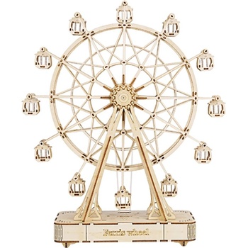 Robotime Drevené 3D mechanické puzzle Hracia skrinka Ruské koleso 232 ks