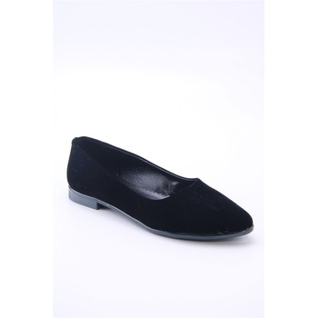 Johns Athletic Дамски велурени балерини 7012 - Черни #360477 (360477_Черно)