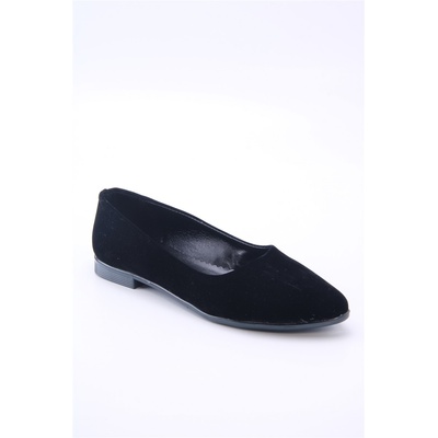 Johns Athletic Дамски велурени балерини 7012 - Черни #360477 (360477_Черно)