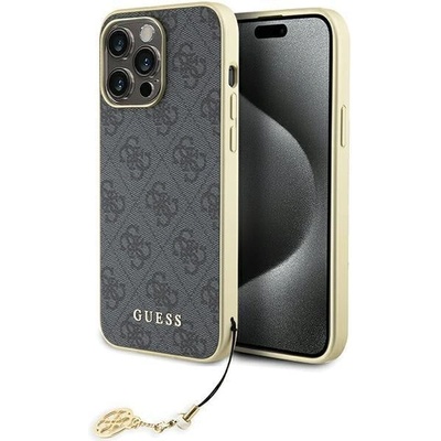 GUESS Кейс Guess GUHCP15XGF4GGR за iPhone 15 Pro Max 6.7", сив / сив, твърд, 4G Charms Collection (3666339171698)