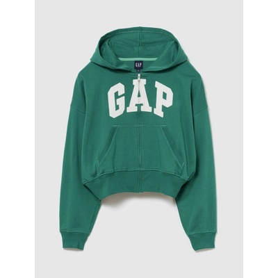 GAP Oversize mikina na zip s logem Zelená