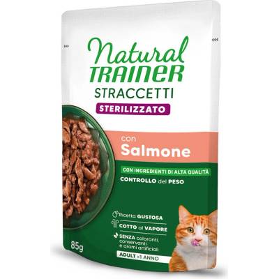 Natural Trainer Stracceti Adult Sterilized proužky v omáčce losos 24 x 85 g