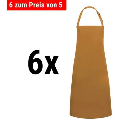 G.Gastro 6 ks Karlowsky Zástěra s laclem Basic horčicová D9785955