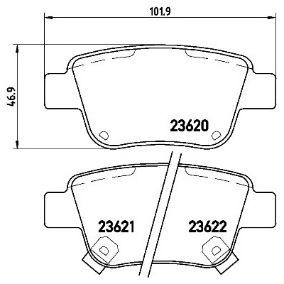 BREMBO Sada brzdových platničiek kotúčovej brzdy P83047