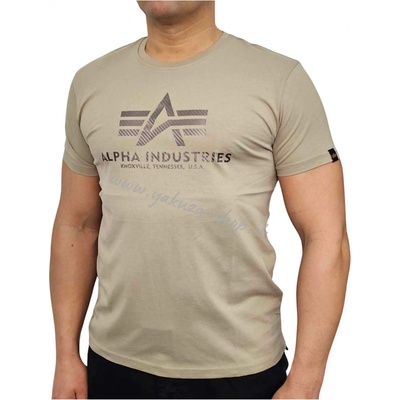 Alpha Industries Basic T Carbon tričko pánske vintage sand hnedé pieskové