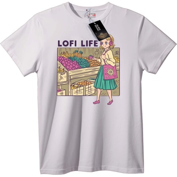 NOONEBRAND Тениска Lofi Живот Пазарно Момиче - XS, White