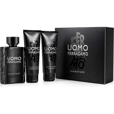 Salvatore Ferragamo Uomo Signature Подаръчен комплект EDP 100 ml + шампоан и душ гел 100 ml + балсам за след б