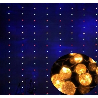 DENR Vánoční světelný mikro závěs 100 LED kuličky vnitřní + dálkový ovladač USB-100 Barva: RGB barevná