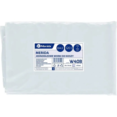 Merida pytle LDPE 40µm 160 L 10ks bílé