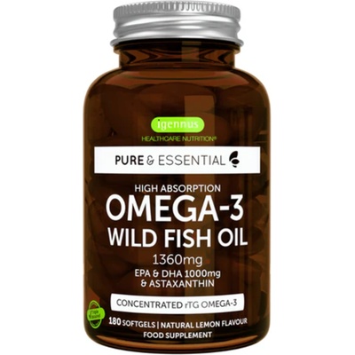 Igennus Pure & Essential Omega-3 Wild Fish Oil & Astaxanthin - 180 гел-капсули