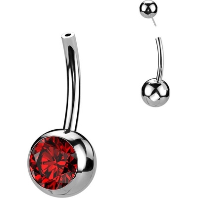 S4U PUSH IN piercingu do pupíku TITAN (červená) TIT1272-R