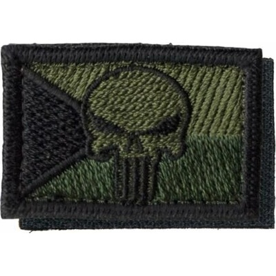Nášivka: Vlajka Česká republika PUNISHER [40x26] [ssz] olivová | černá