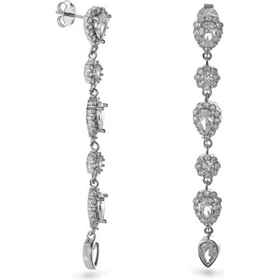 Again Jewelry Luxusné dlhé náušnice s kubickými zirkónmi AJNS0057