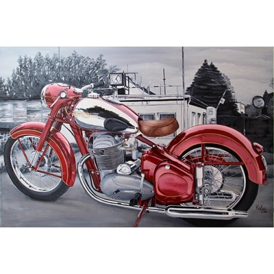 Obraz - Jawa 500 Šnek - fabrika (plátno 90x60 cm)