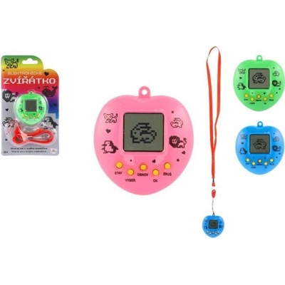 Teddies Zvieratko elektronické prívesok so šnúrkou plast 5x6cm na bat. 3 farby so zvukom na karte 10,5x15x2