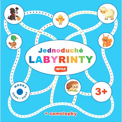 Jednoduché labyrinty modrý sešit samolepky