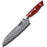 Gudaro -Дамасков Santoku кухненски нож KENSHO 7", 67 слоя стомана, дължина 17, 5cm (GU0014)