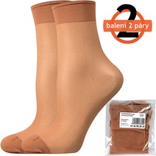 Lady B Nylon 20 DEN Silonové ponožky 2 páry opal
